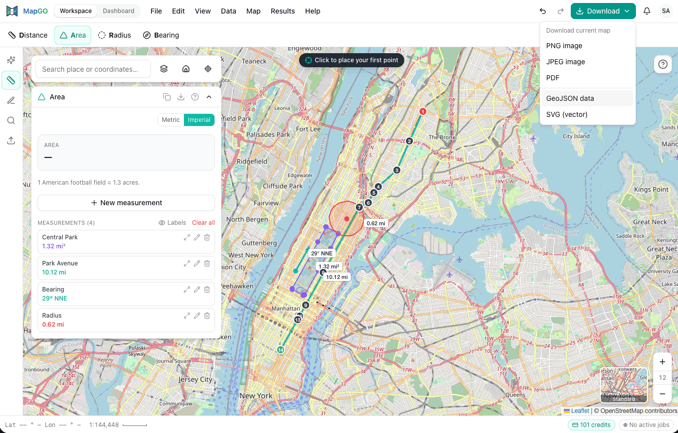 Measuring on the map