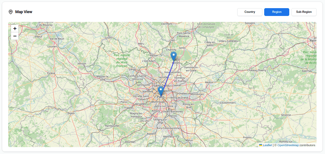 Border distance calculation visualization