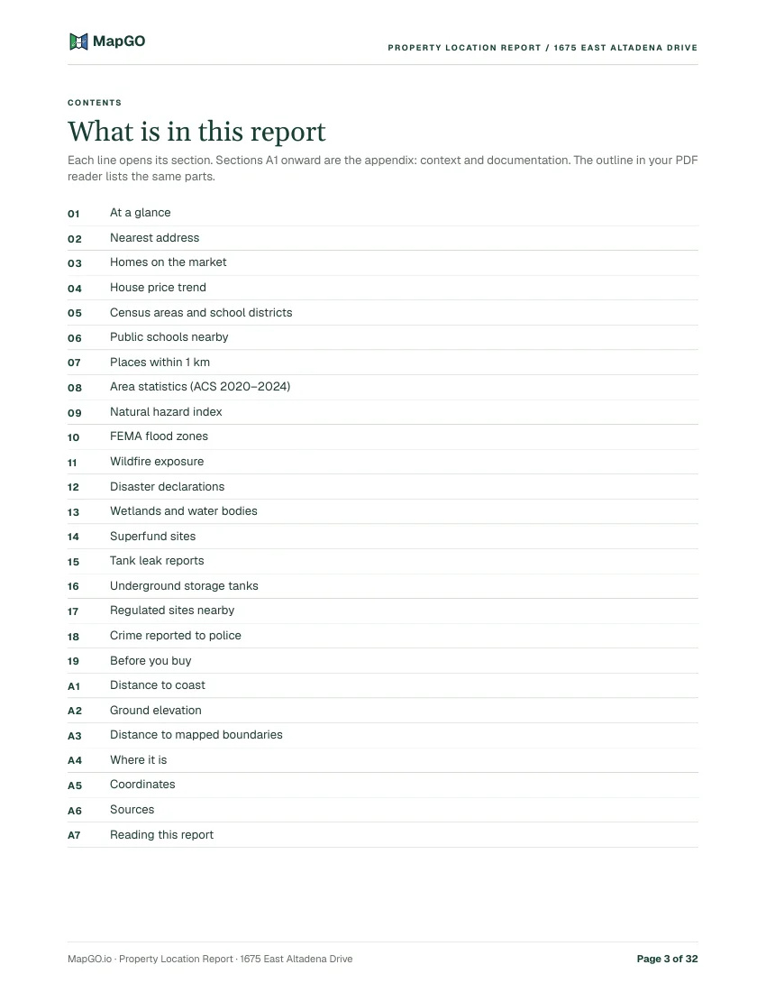 Sample Property Location Report, page 3